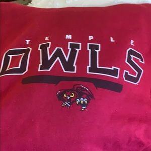 Temple university owls red hoodie sweatshirt